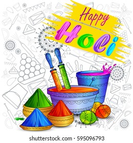 vector illustration of India Festival of Color Happy Holi background