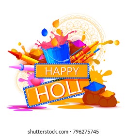 vector illustration of India Festival of Color Happy Holi background