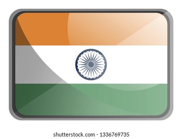 Vector illustration of India flag on white background.