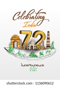 vector illustration for India Independence Day celebration. 15 August