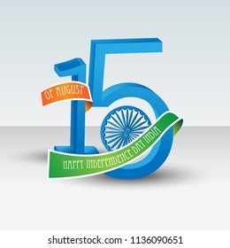 vector illustration for India Independence Day celebration. 15 August