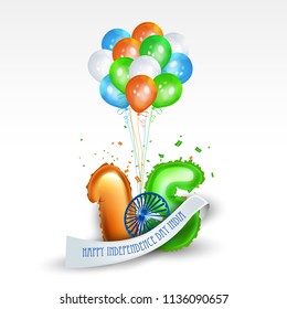 vector illustration for India Independence Day celebration. 15 August
