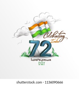 vector illustration for India Independence Day celebration. 15 August