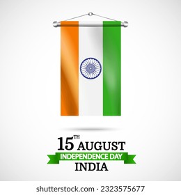 Vector Illustration of India Independence Day. Background with flag
