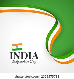 Vector Illustration of  India Independence Day. Ribbon
