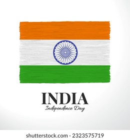 Vector Illustration of India Independence Day. Background with flag
