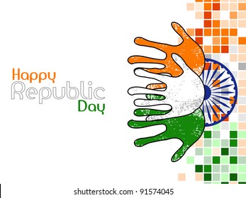 A vector illustration of An India map covered with Indian flag with copy space  for Republic and Independence Day.