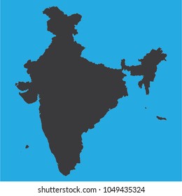vector illustration of India map. eps10.blue background.