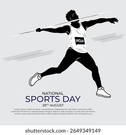 Vector illustration of India National Sports Day social media template