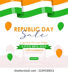 Vector illustration of India Republic Day Sale banner social media post template