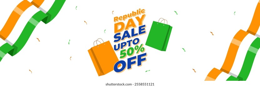 Vector illustration of India Republic Day Sale social media template