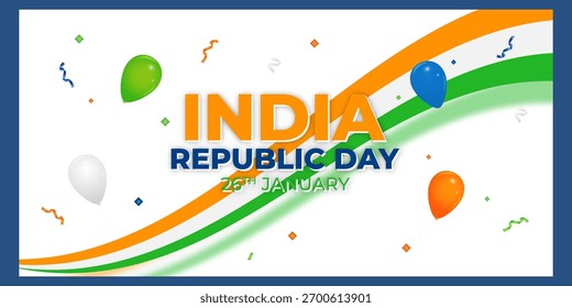 Plantilla de medios sociales del Día de la República de la Ilustración vectorial de la India