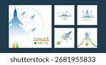 Vector illustration of Indian Air Force Day social media feed template