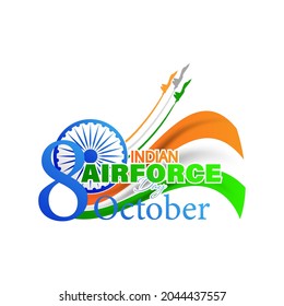 Vector Illustration of Indian Air Force Day observed on October 8. Banner with fighter planes flying in 3 direction