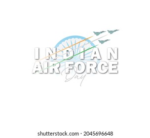 Vector Illustration of Indian Air Force Day observed on October 8. Banner with fighter plane 