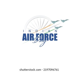 Vector Illustration of Indian Air Force Day observed on October 8. Banner with fighter plane 