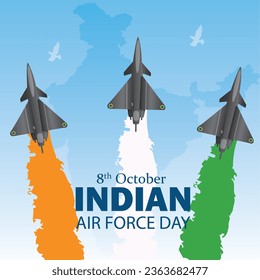 Ilustración vectorial del Día de la Fuerza Aérea de la India
