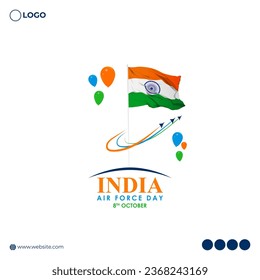 Ilustración vectorial del Día de la Fuerza Aérea India, plantilla de medios sociales