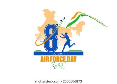Ilustración vectorial de la Plantilla de alimentación de medios sociales del Día de la Fuerza Aérea India