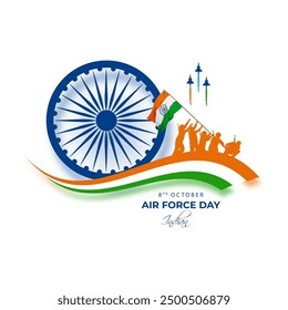 Vector illustration of Indian Air Force Day social media feed template