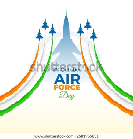Vector illustration of Indian Air Force Day social media feed template