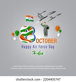 ilustración vectorial del día de la fuerza aérea india