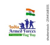 Vector illustration of Indian Armed Forces Flag Day social media template