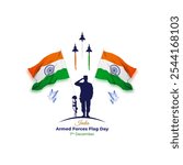 Vector illustration of Indian Armed Forces Flag Day social media template