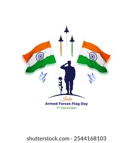 Vector illustration of Indian Armed Forces Flag Day social media template