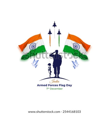 Vector illustration of Indian Armed Forces Flag Day social media template