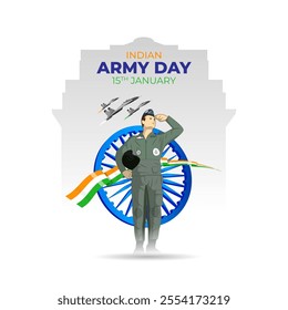 Vector illustration of Indian Army Day social media template