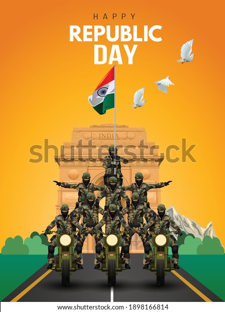 Vector Illustration Indian Army Flag Happy Stock Vector (Royalty Free ...