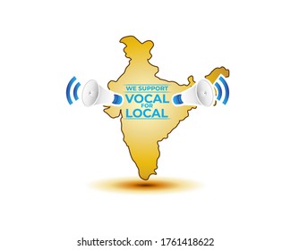 VECTOR ILLUSTRATION FOR INDIAN CAMPAIGN "VOCAL FOR LOCAL", 