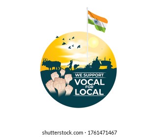 VECTOR ILLUSTRATION FOR INDIAN CAMPAIGN "VOCAL FOR LOCAL", 