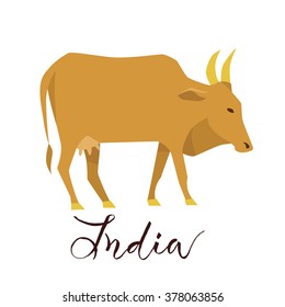 Vector illustration of Indian cow