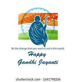 VECTOR ILLUSTRATION FOR INDIAN DAY GANDHI JAYANTI WTH TEXT GANDHI JAYANTI MEANS  GANDHI JAYANTI 