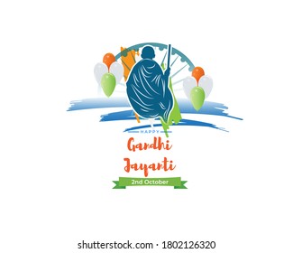 VECTOR ILLUSTRATION FOR INDIAN DAY GANDHI JAYANTI WITH TEXT GANDHI JAYANTI MEANS  GANDHI JAYANTI 