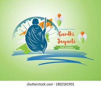 VECTOR ILLUSTRATION FOR INDIAN DAY GANDHI JAYANTI WITH TEXT GANDHI JAYANTI MEANS  GANDHI JAYANTI 