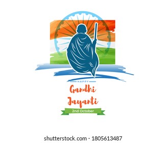 VECTOR ILLUSTRATION FOR INDIAN DAY GANDHI JAYANTI WITH TEXT GANDHI JAYANTI MEANS  GANDHI JAYANTI