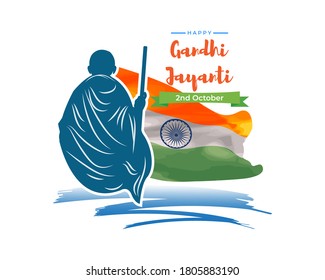 VECTOR ILLUSTRATION FOR INDIAN DAY GANDHI JAYANTI WITH TEXT GANDHI JAYANTI MEANS  GANDHI JAYANTI