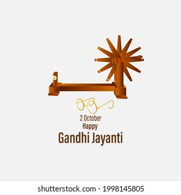 VECTOR ILLUSTRATION FOR INDIAN DAY GANDHI JAYANTI WITH TEXT GANDHI JAYANTI MEANS  GANDHI JAYANTI 