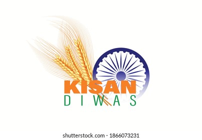 Vector illustration for Indian day kisan diwas means farmer days.