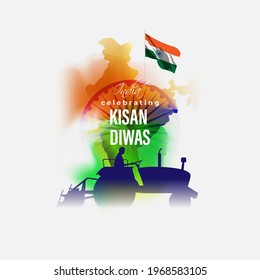 vector illustration for Indian day kisan diwas means farmer days.