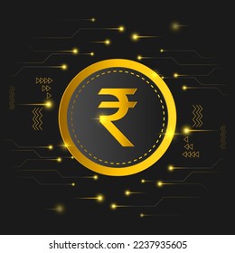 vector illustration for Indian digital currency