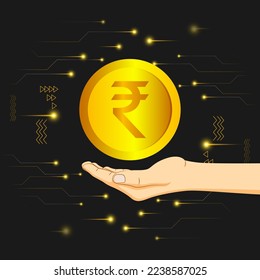 vector illustration for Indian digital currency