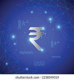 ilustración vectorial de la moneda digital india