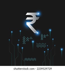 vector illustration for Indian digital currency