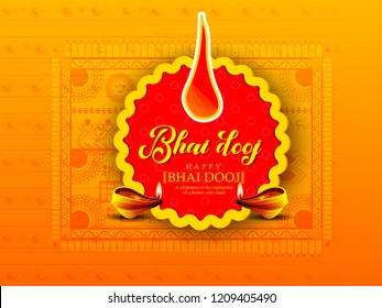 vector illustration of Indian family celebrating Bhai Dooj with creative tali during Happy Diwali festival background vector illustration of Indian family celebrating Bhai Dooj with creative tali during Happy Diwali festival background