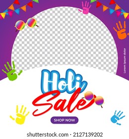 Vector illustration of Indian festival of colors Holi banner for sale