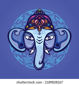Vector illustration for Indian festival with elegant Ganesha image art